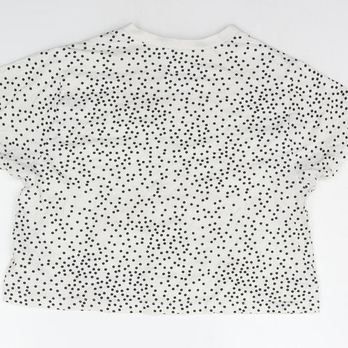 New Look Womens White Polka Dot  Basic T-Shirt Size S