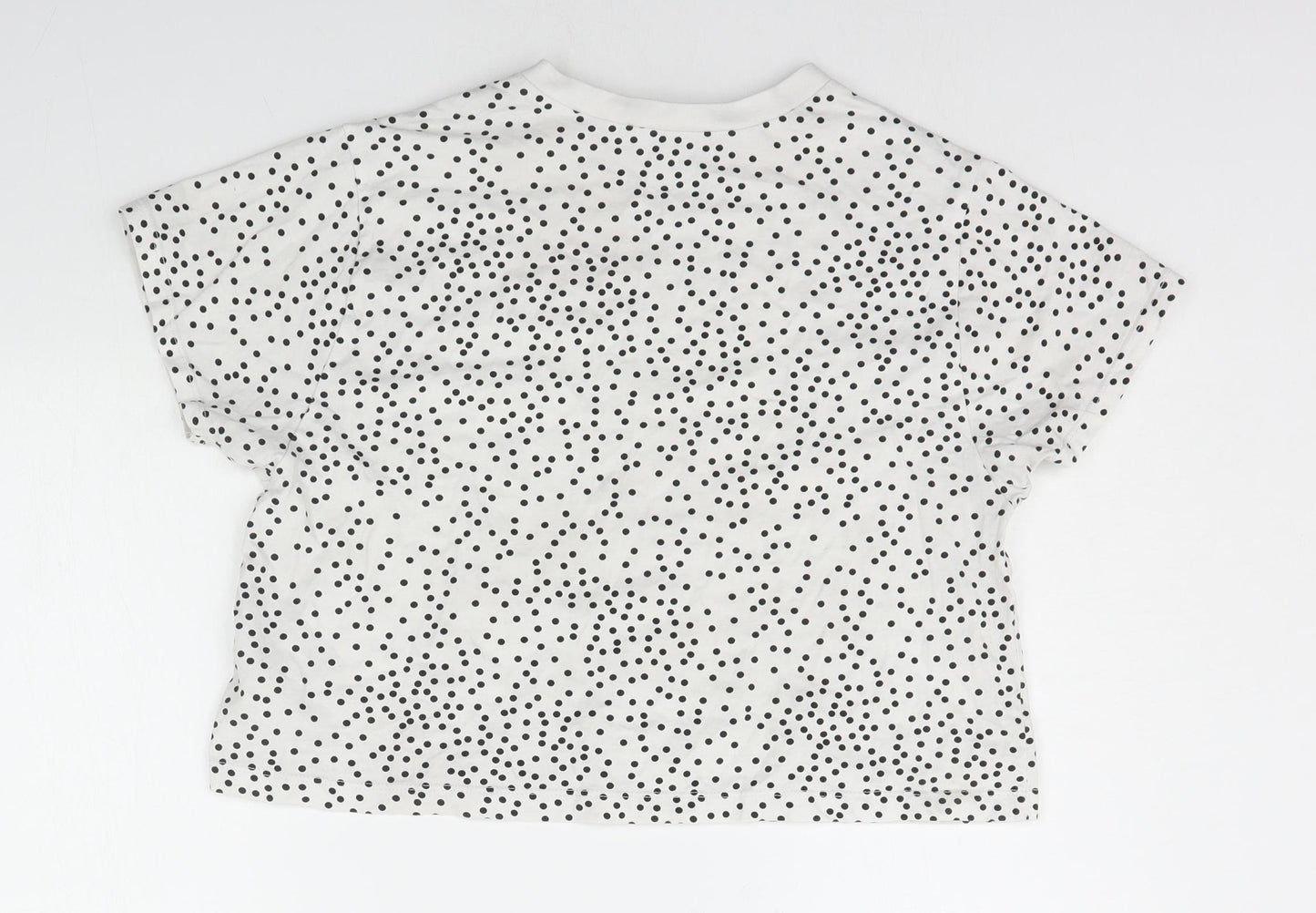 New Look Womens White Polka Dot  Basic T-Shirt Size S