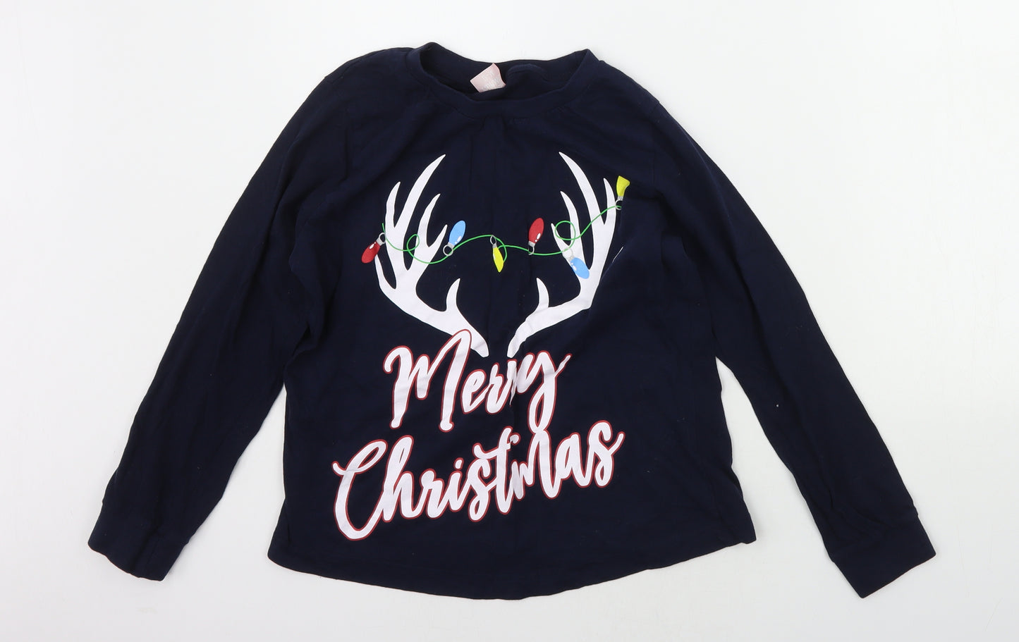B&M Womens Blue Solid  Top Pyjama Top Size 12  - Christams