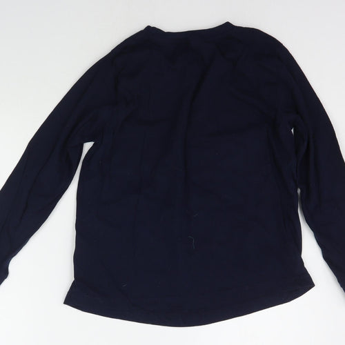 B&M Womens Blue Solid  Top Pyjama Top Size 12  - Christams