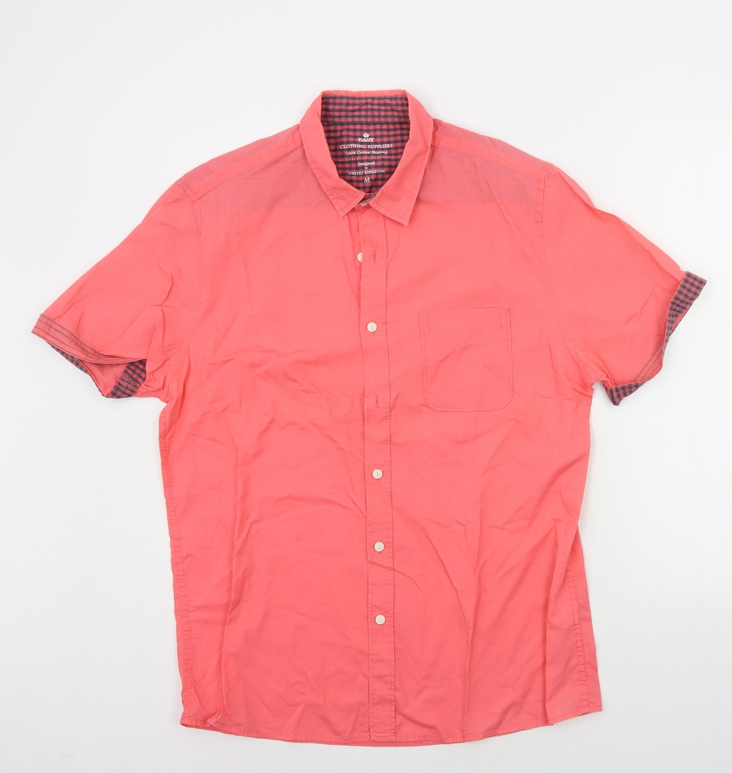 Matalan Mens Orange Houndstooth   Button-Up Size M