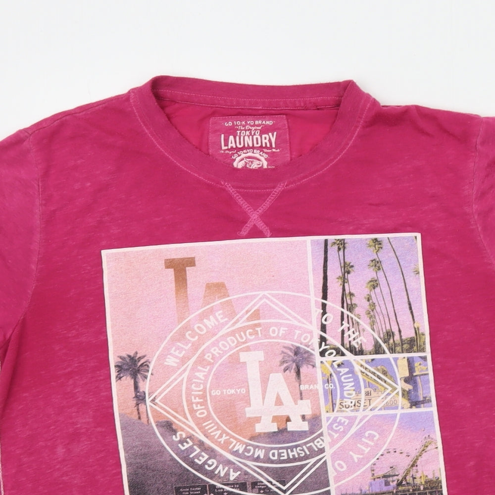 Tokyo Laundry Mens Pink    T-Shirt Size M