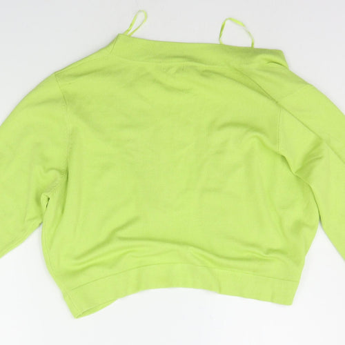 //text Womens Yellow   Cardigan Jumper Size L