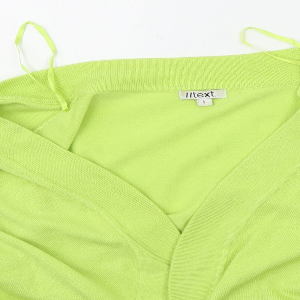 //text Womens Yellow   Cardigan Jumper Size L