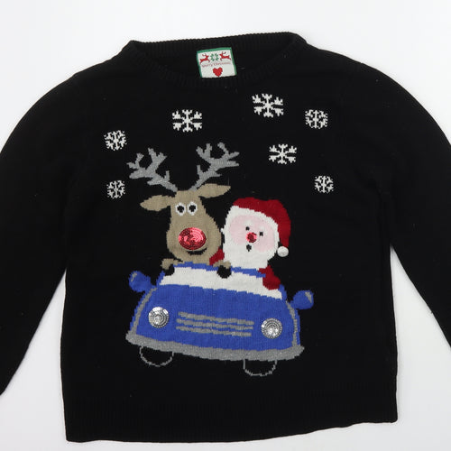 Preworn Mens Black   Pullover Jumper Size M  - Christams