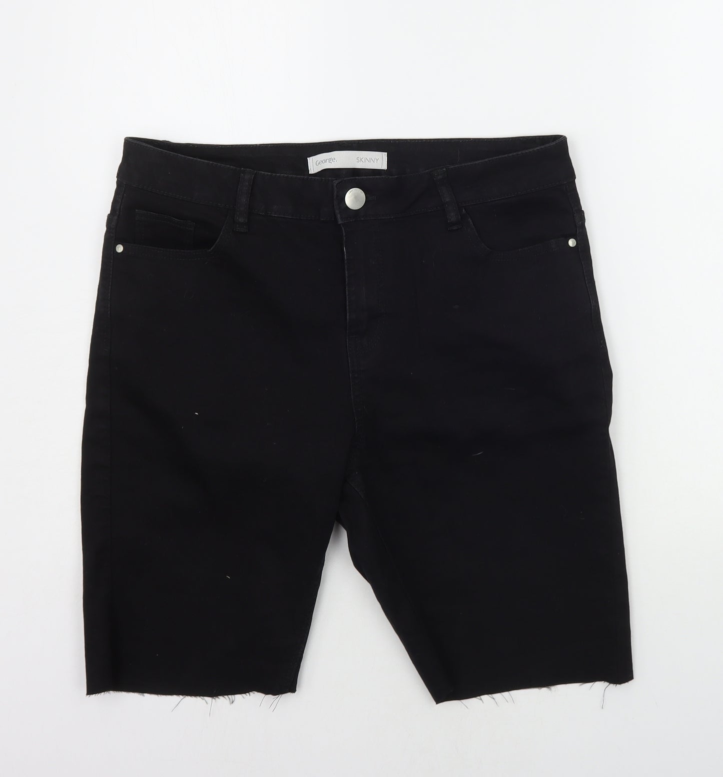 George Womens Black   Cut-Off Shorts Size 14