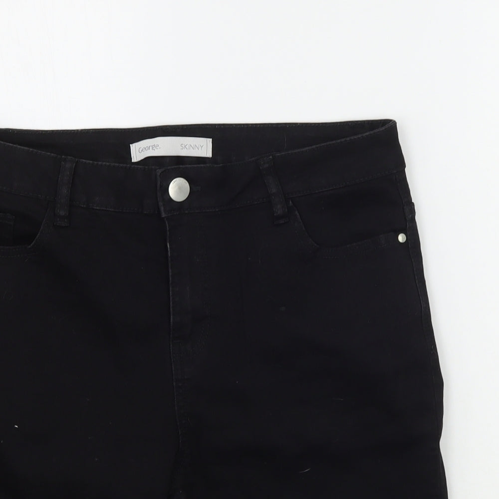 George Womens Black   Cut-Off Shorts Size 14