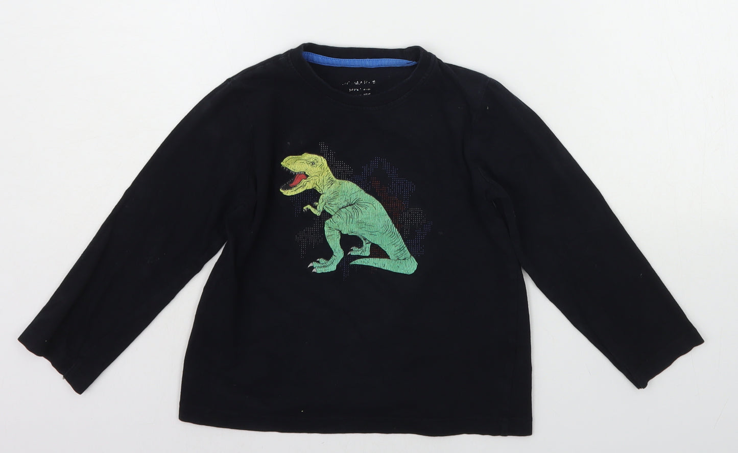 Primark Boys Black   Jersey T-Shirt Size 3-4 Years  - DInosaur