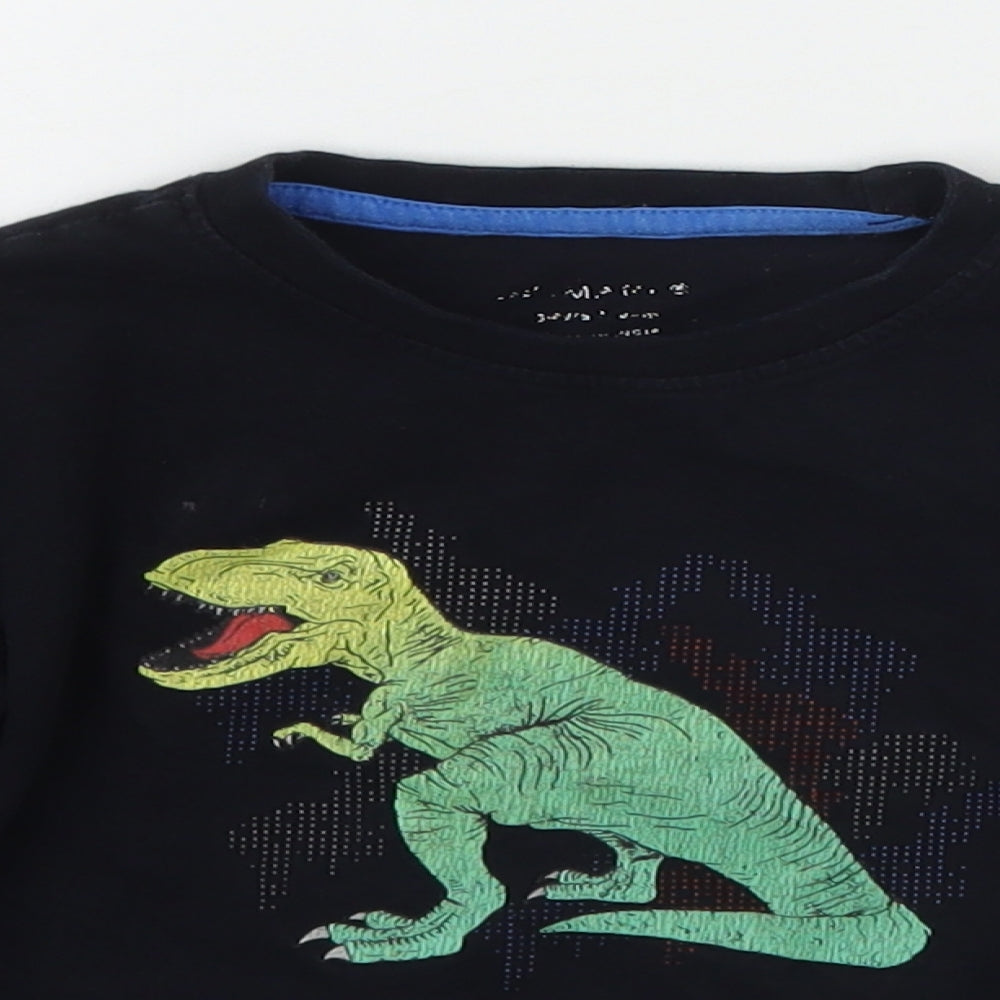 Primark Boys Black   Jersey T-Shirt Size 3-4 Years  - DInosaur