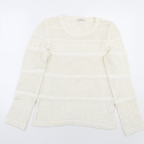 TU Womens White   Pullover Jumper Size 14