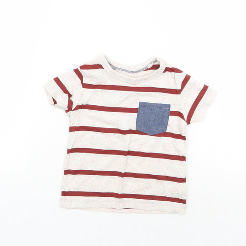 NEXT Boys Ivory Striped  Basic T-Shirt Size 3-6 Months