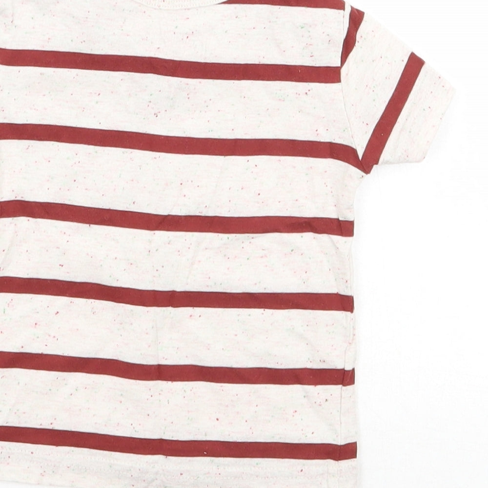NEXT Boys Ivory Striped  Basic T-Shirt Size 3-6 Months