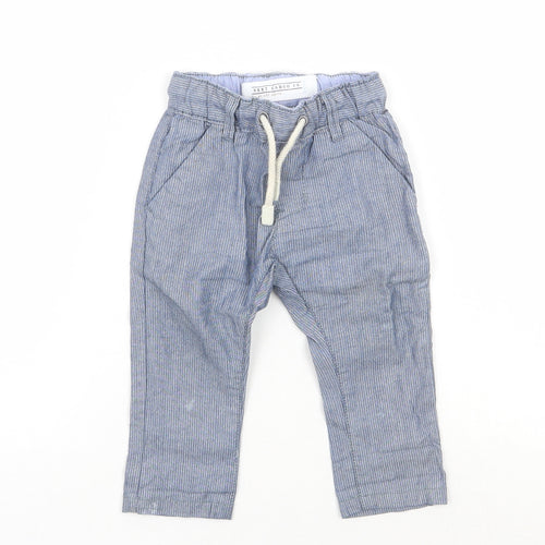 NEXT Boys Blue Striped  Capri Trousers Size 3-6 Months