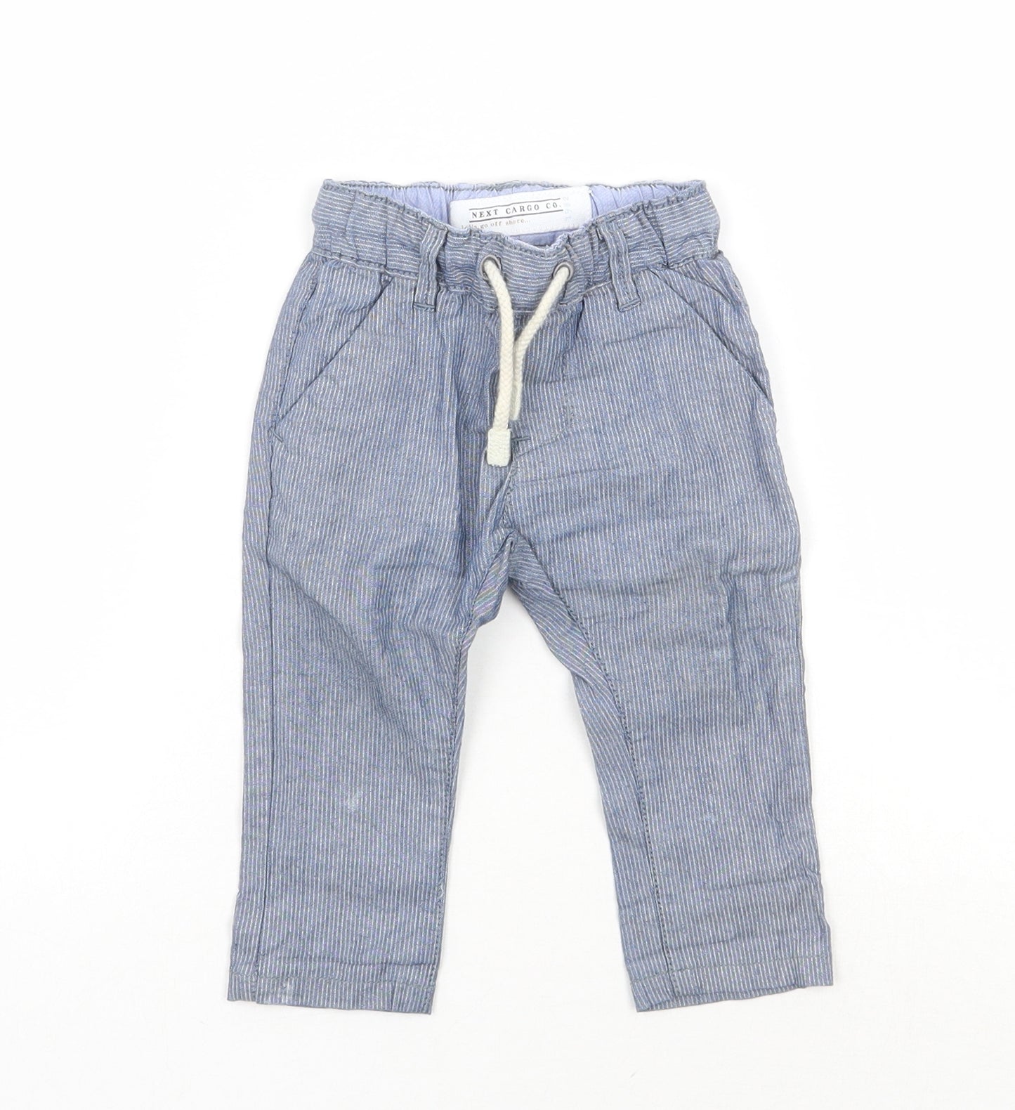 NEXT Boys Blue Striped  Capri Trousers Size 3-6 Months