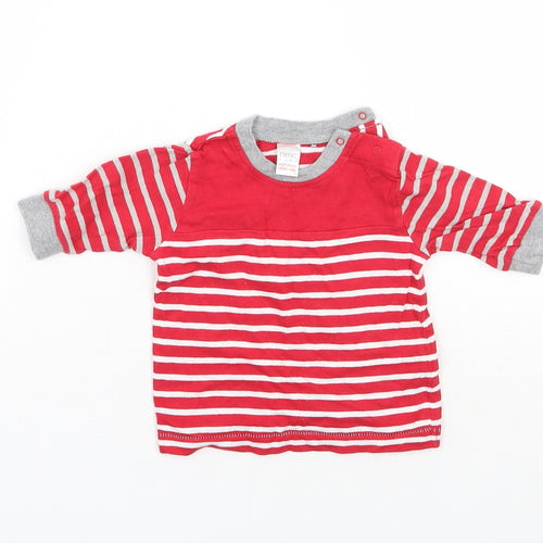 NEXT Boys Red Striped  Basic T-Shirt Size 0-3 Months