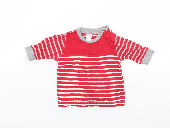 NEXT Boys Red Striped  Basic T-Shirt Size 0-3 Months