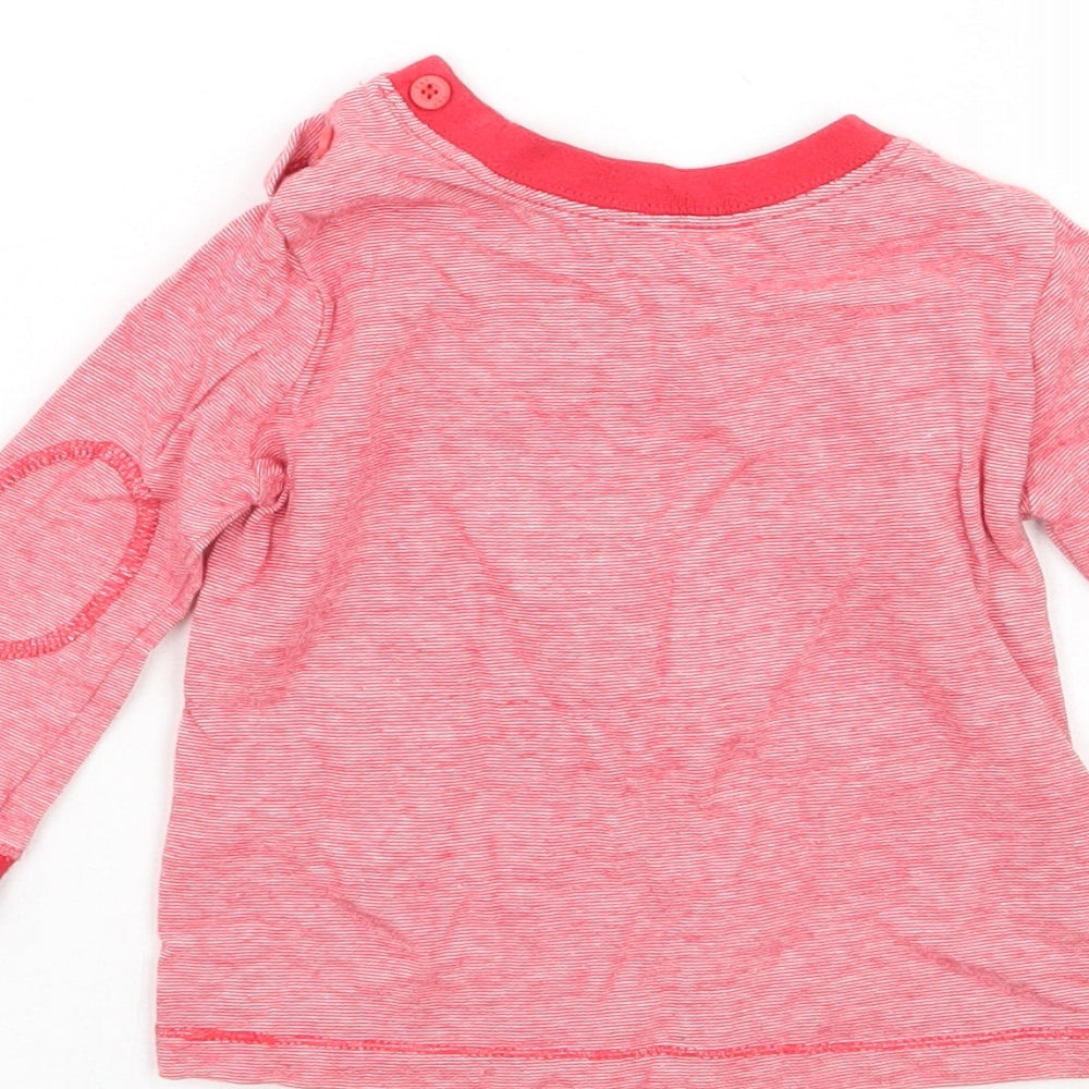 F&F Boys Red Striped  Basic T-Shirt Size 3-6 Months