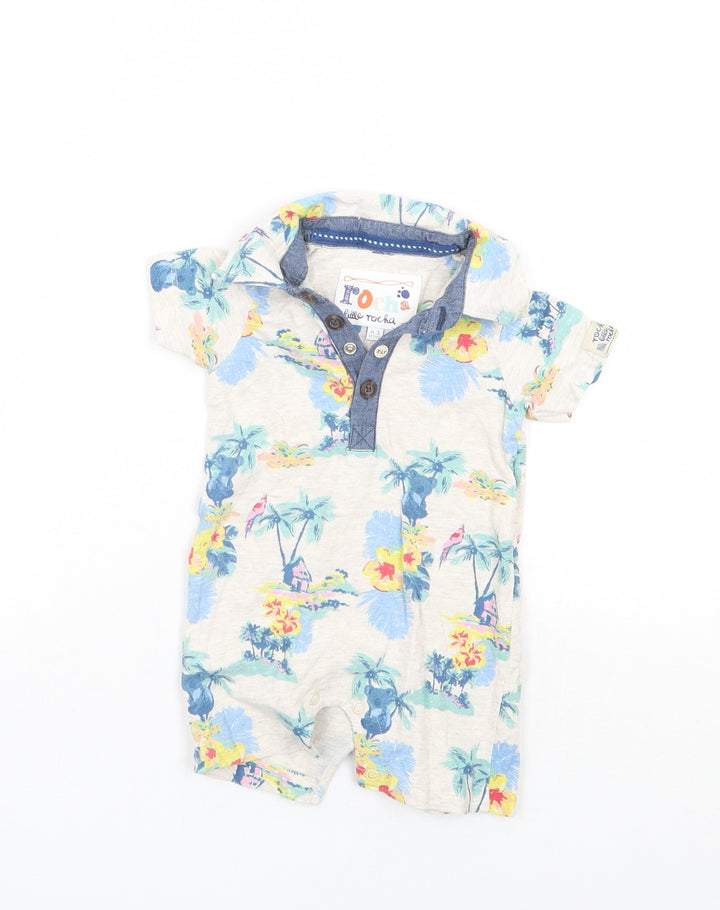 RJR.John Rocha Girls Grey Floral Babygrow One-Piece Size 0-3 Months