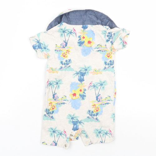 RJR.John Rocha Girls Grey Floral  Babygrow One-Piece Size 0-3 Months
