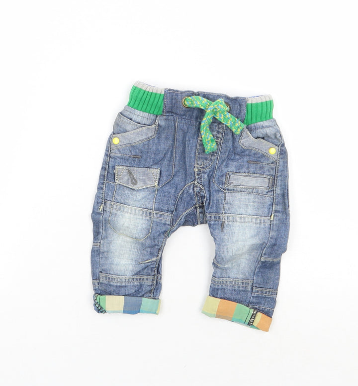 NEXT Boys Blue Cargo Jeans Size 3-6 Months