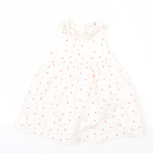 Mini Club Girls White Floral  A-Line  Size 9-12 Months