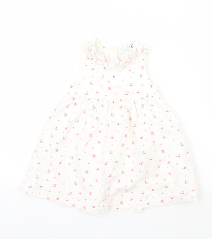 Mini Club Girls White Floral  A-Line  Size 9-12 Months