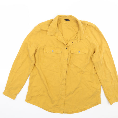 kM&co Womens Yellow   Basic Button-Up Size 14