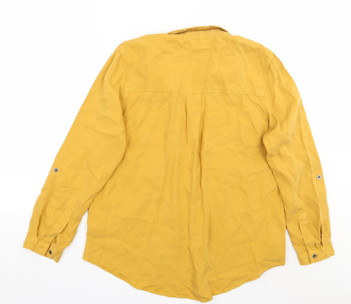 kM&co Womens Yellow   Basic Button-Up Size 14