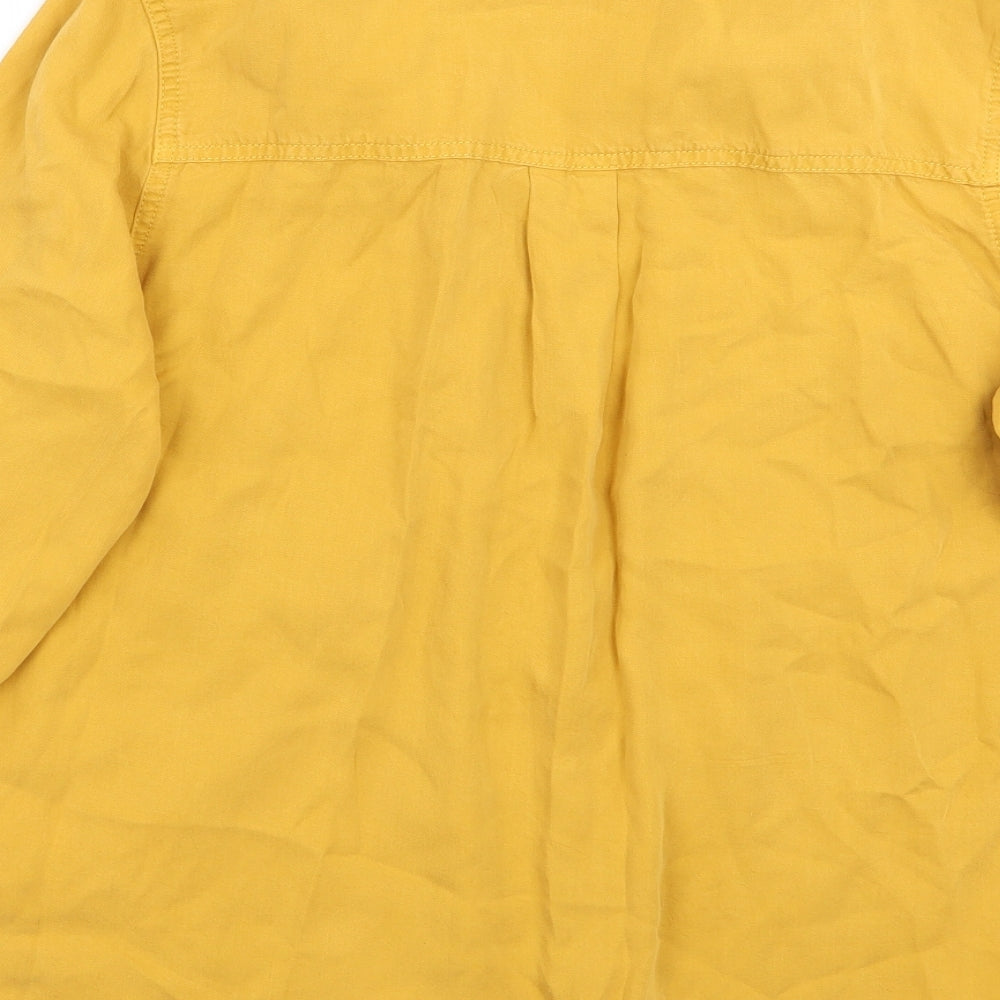 kM&co Womens Yellow   Basic Button-Up Size 14