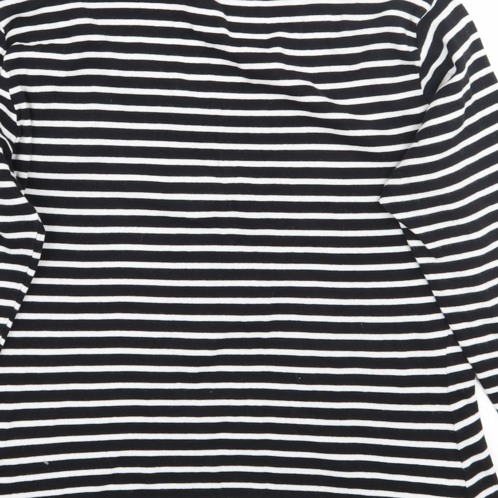 NEXT Womens Black Striped  Basic T-Shirt Size 16