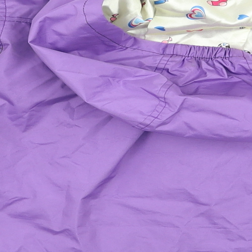 Preworn Girls Purple Floral  Jacket Coat Size 4 Years