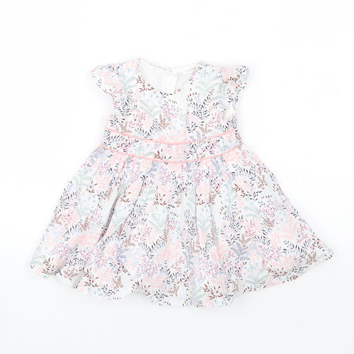 NEXT Girls White Floral  Basic Blouse Size 3-4 Years