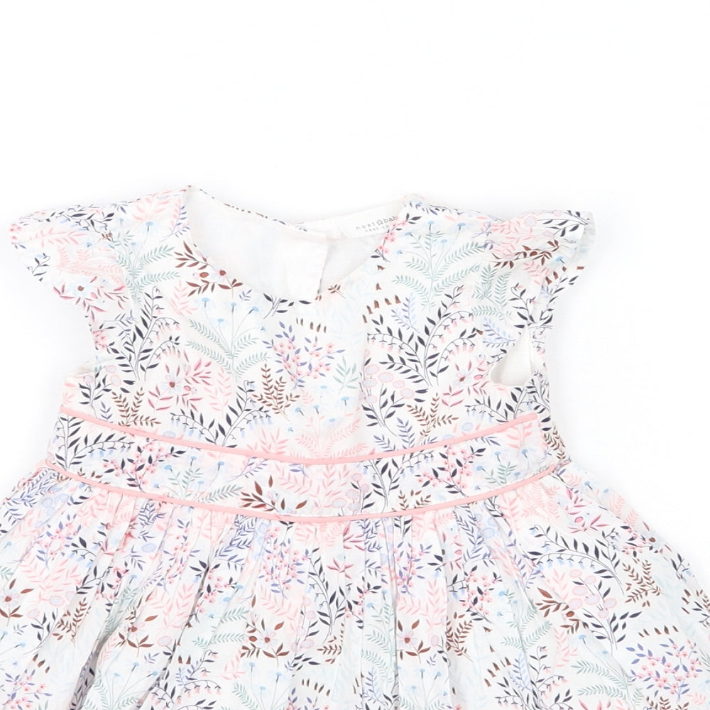 NEXT Girls White Floral  Basic Blouse Size 3-4 Years