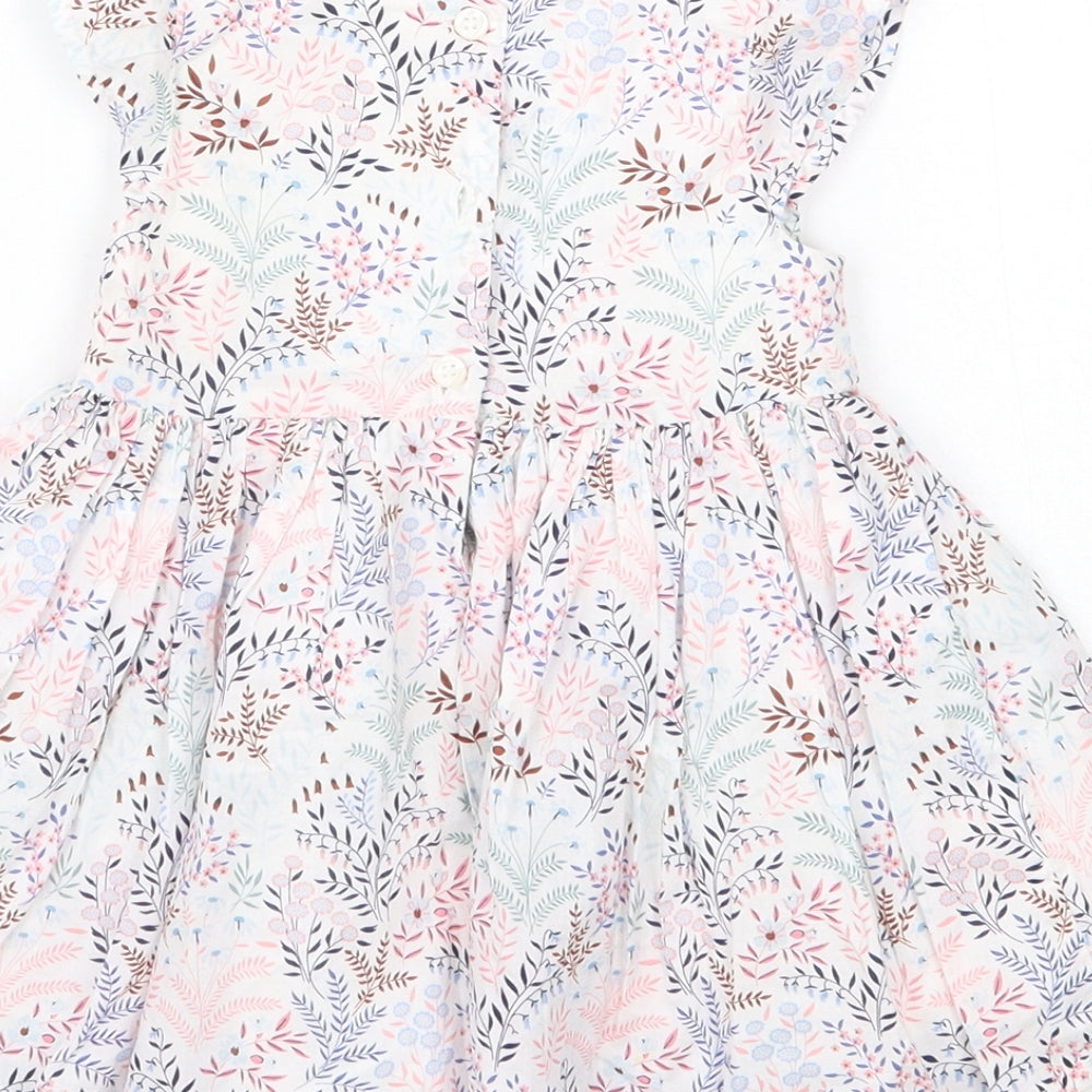 NEXT Girls White Floral  Basic Blouse Size 3-4 Years
