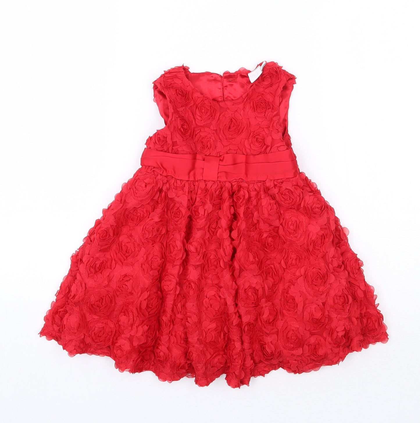 Mini Club Girls Red Floral  A-Line  Size 9-12 Months