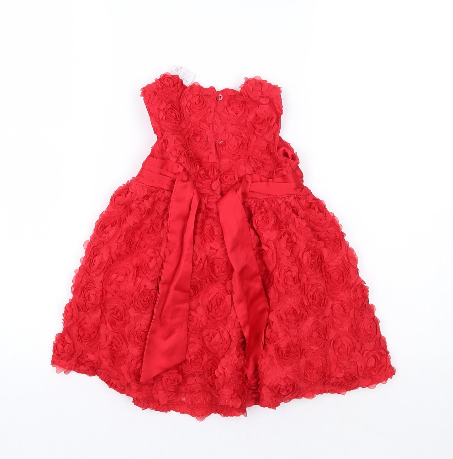 Mini Club Girls Red Floral  A-Line  Size 9-12 Months