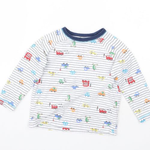 Matalan Boys White Striped  Basic T-Shirt Size 4-5 Years