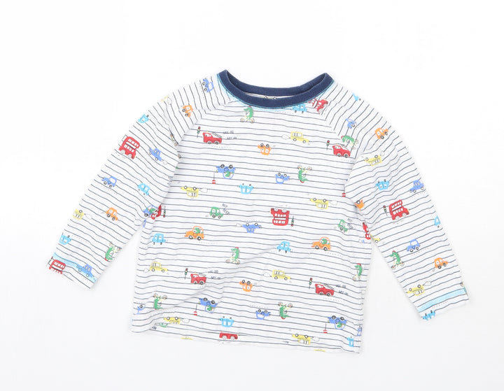 Matalan Boys White Striped Basic T-Shirt Size 4-5 Years