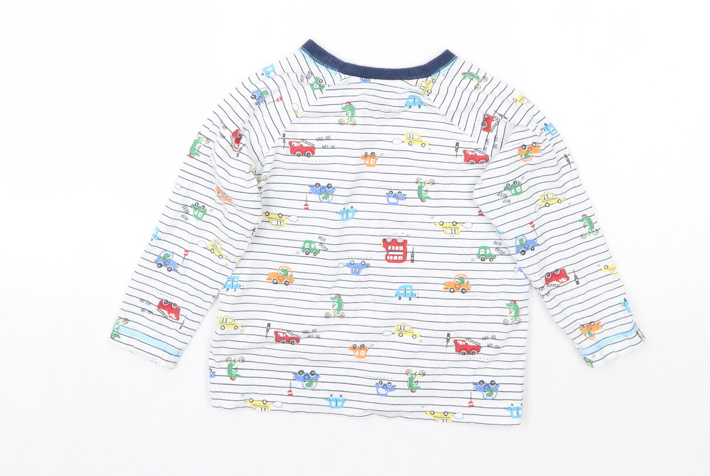 Matalan Boys White Striped  Basic T-Shirt Size 4-5 Years