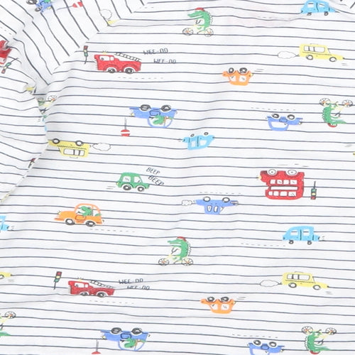 Matalan Boys White Striped  Basic T-Shirt Size 4-5 Years