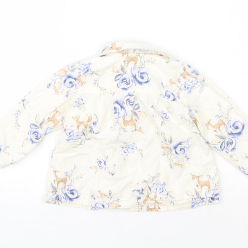 Nutmeg Girls White Floral  Basic Button-Up Size 12 Months
