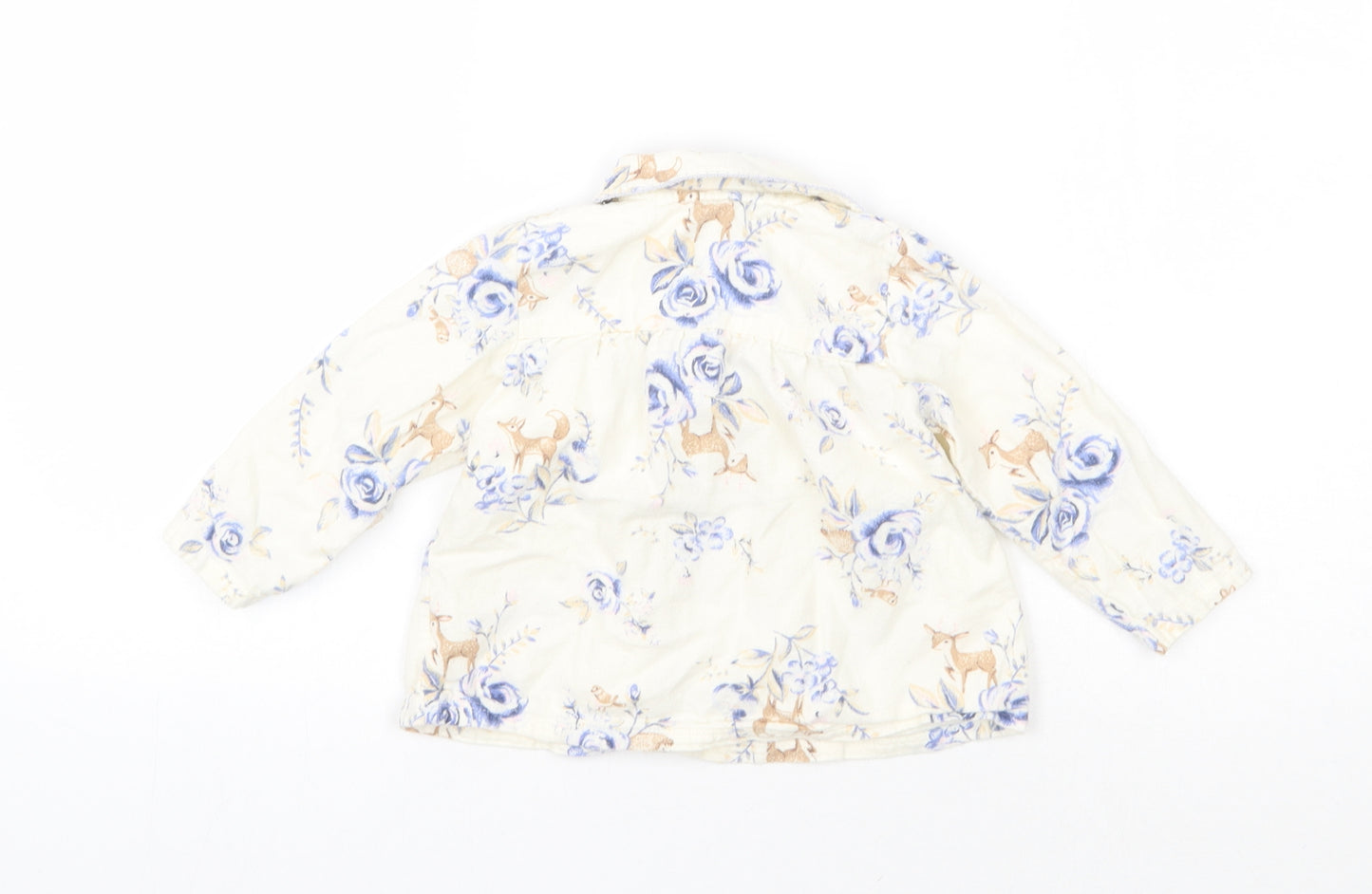 Nutmeg Girls White Floral  Basic Button-Up Size 12 Months