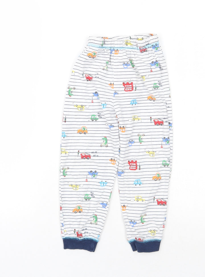 Matalan Girls White Striped   Pyjama Pants Size 4-5 Years
