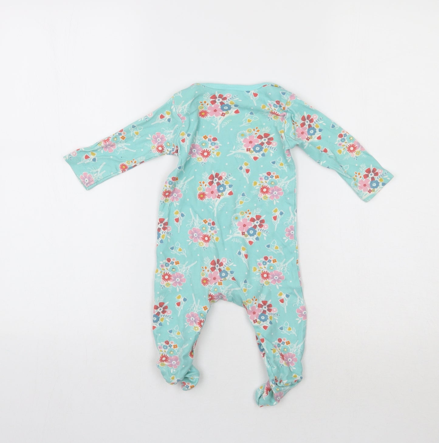 Mini Club Girls Blue Floral  Babygrow One-Piece Size 3-6 Months