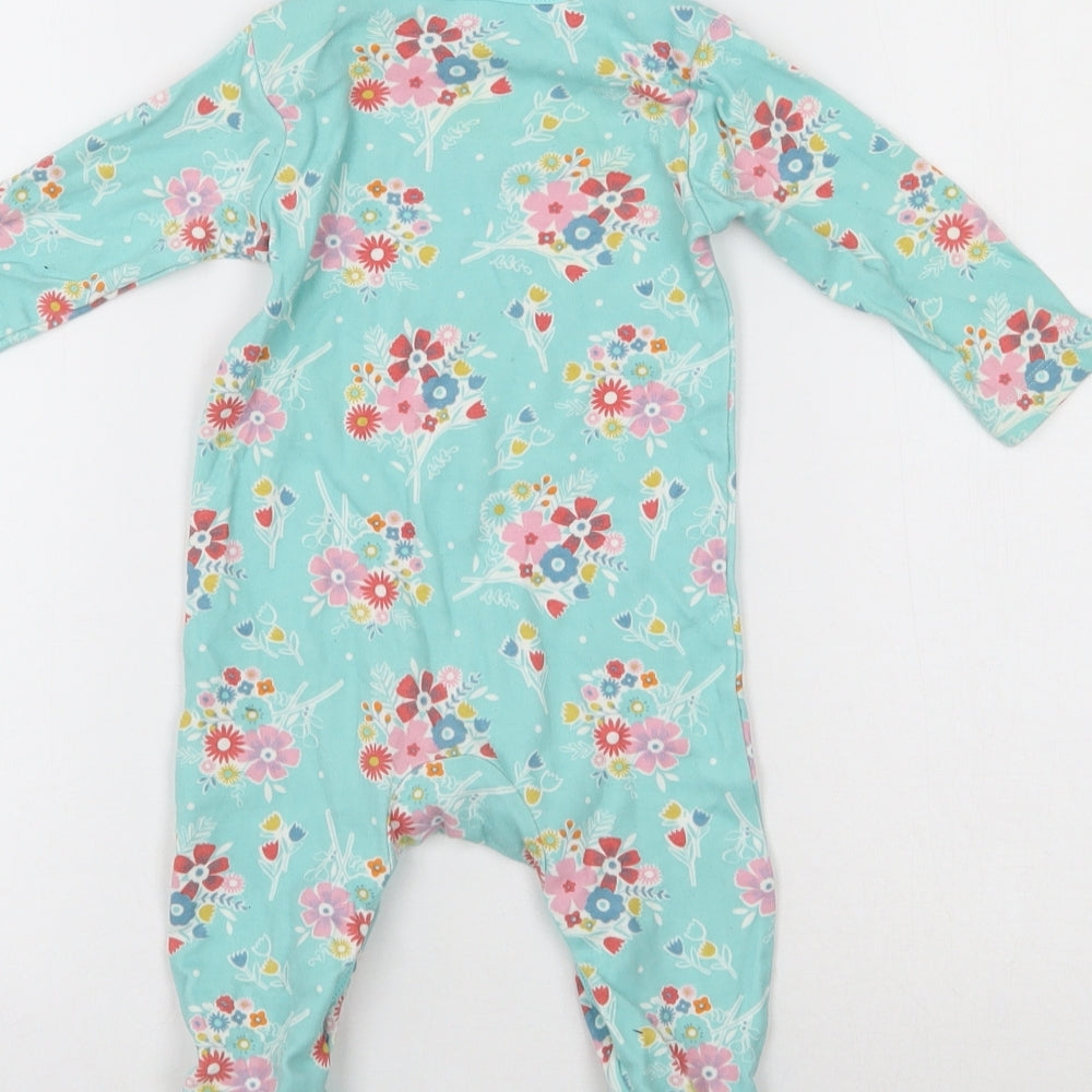 Mini Club Girls Blue Floral  Babygrow One-Piece Size 3-6 Months