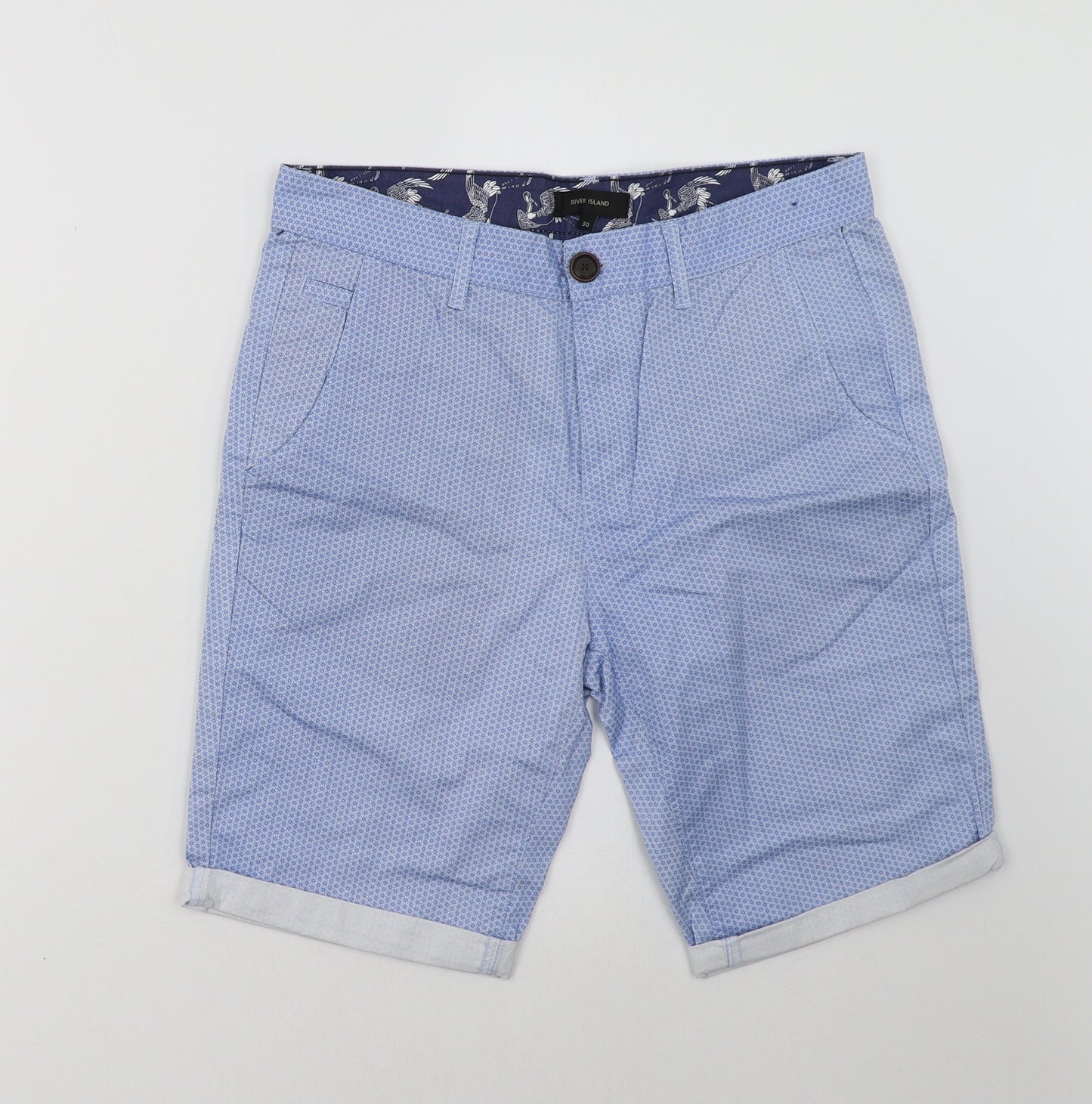 River Island Mens Blue   Chino Shorts Size 30