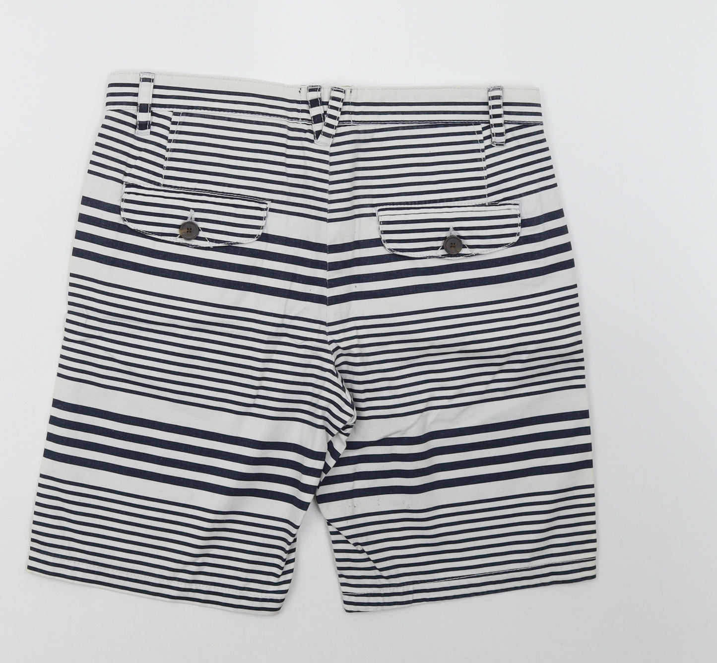 Burton Mens White Striped  Chino Shorts Size 30