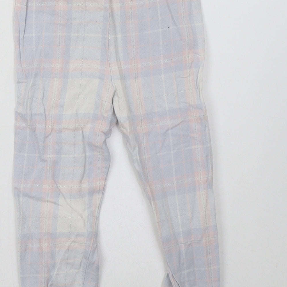 Marks and Spencer Girls Blue Check   Pyjama Pants Size 2-3 Years