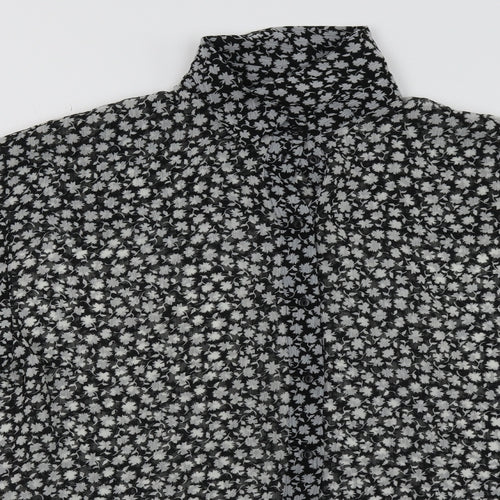 H&M Womens Black Floral  A-Line  Size 8