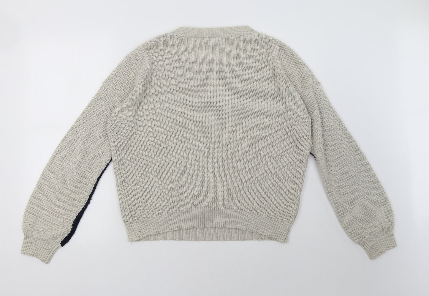 wild flower Womens Beige Striped  Pullover Sweatshirt Size L